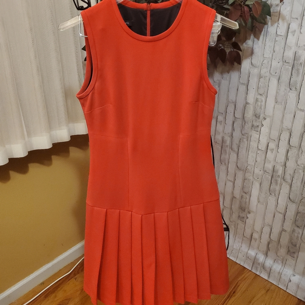 Judith & Charles Red Pleated Dress - Picture 2 of 9